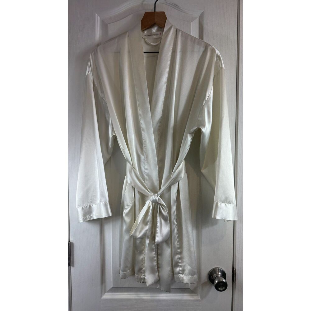 Victoria's Secret Women's Ivory Satin Robe One Size